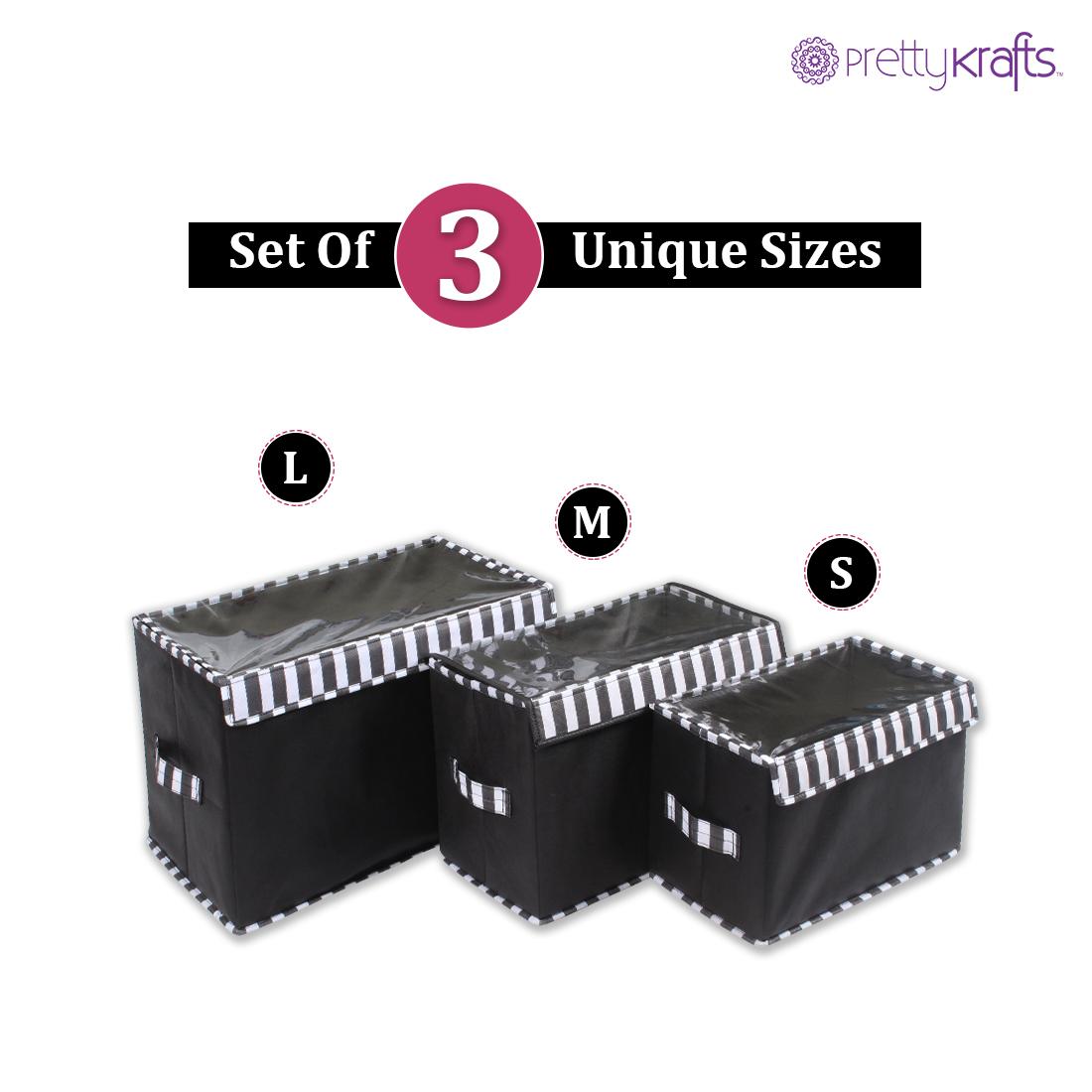 Organizer- Multi-Purpose Collapsible Storage Organizer with Transparent Lid(Set of 3)