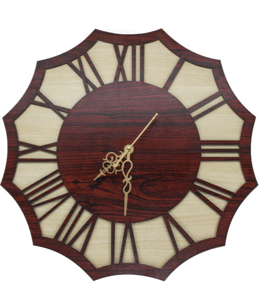 Analog Clock wooden elegance