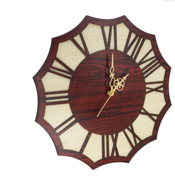 Analog Clock wooden elegance